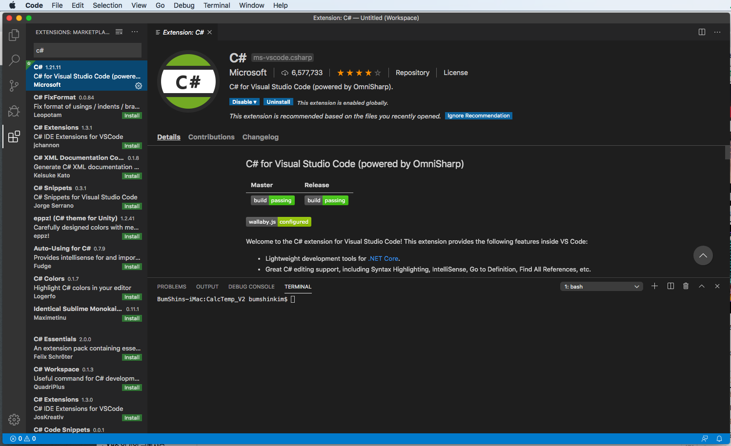 visual studio code for mac c#