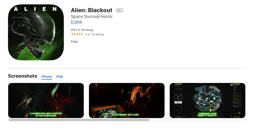 alien blackout ipad?