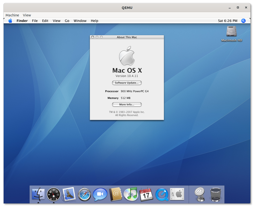 Mac OS X Tiger 10.4.11 PPC Installed QCOW2 image : Apple : Free Download,  Borrow, and Streaming : Internet Archive