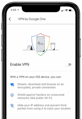 iOS용 Google One VPN 이미지입니다.