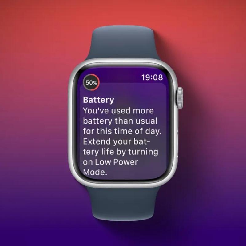 watchOS 26, Apple Watch 배터리가 평소보다 빠르게 방전되는 경우 경고 기능 추가