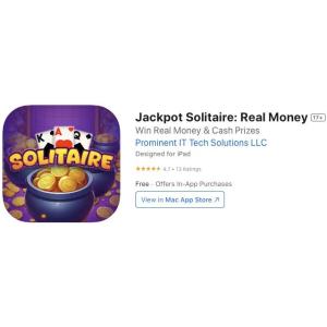 [iOS] Jackpot Solitaire: Real Money (인앱 평생 무료/무료)